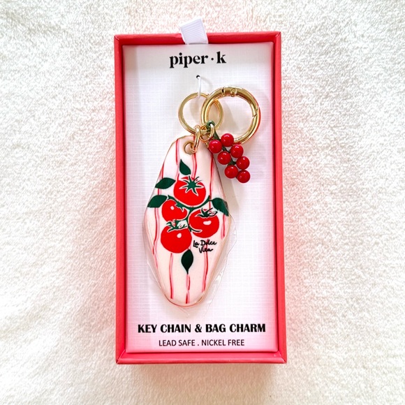 Viral Piper K “La Dolce Vita” Tomatoes Key Chain / Bag Charm - Picture 2 of 4